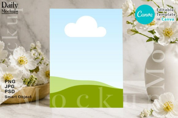 Download 5x7 Invitation White Flowers Mockups - Premium Resources