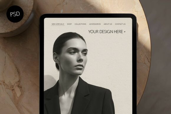 Download IPad Mockup on Marble Table - Premium Resources